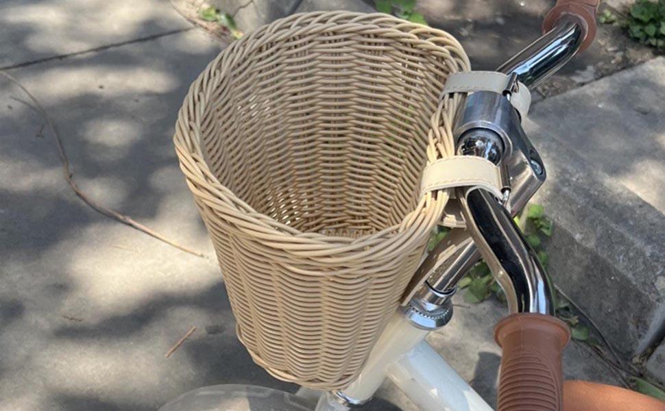 子ども自転車用 手編みかご 自転車 籐のカゴ 自転車ウィッカーバスケットピンク ✨子ども自転車用 手編みかご 自転車 ブルー籐のカゴ 自転車