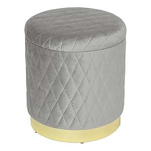 WOLTU Dressing Table Stools Storage Ottoman Box Round Pouffe Seat Bedroom Vanity 16 CLOSE