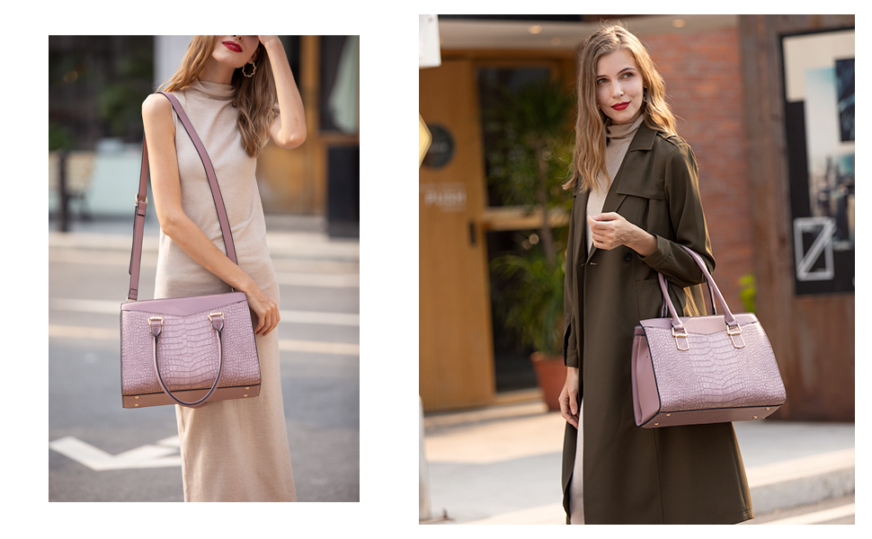 LJOSEIND Designer Luxury Handbags Satchel Purse Tote Pink