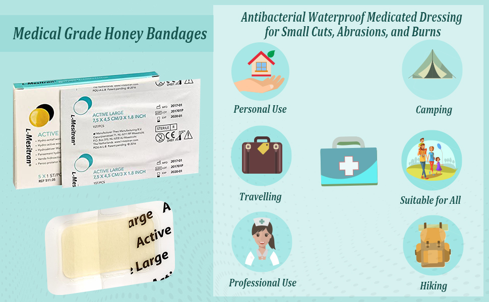 Medical Grade Honey Bandages (5 Pieces in 1 Pack) 30