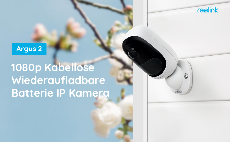 Reolink Akku Überwachungskamera Aussen, 1080p Kabellose WLAN Batterie IP Kamera mit PIR ...