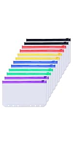 A6 Binder Pockets - Multicolor Zipper