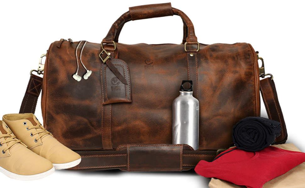 pure leather trolley bags