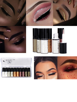 10 Pcs Glitter Liquid Eyeliner Set
