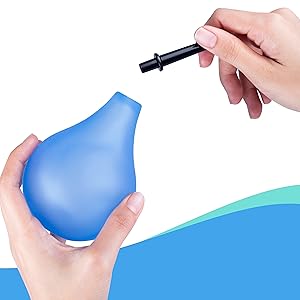 Clear Enema Bulb for Men and Women Enema Bulb Kit with 2 Nozzles BPA and Phthalates Free 