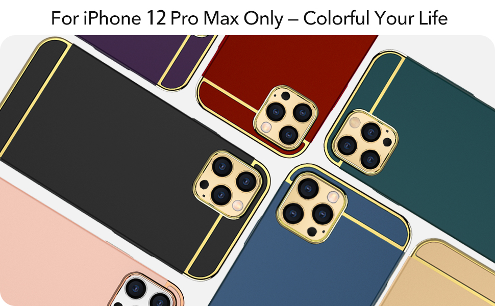 iPhone 12 Pro Max Case,RORSOU 3 in 1 Ultra Thin and Slim