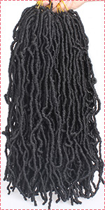 Leeven 18" Nu Soft Locs Crochet Hair Curly Wavy Faux Locs Crochet Braiding Hair