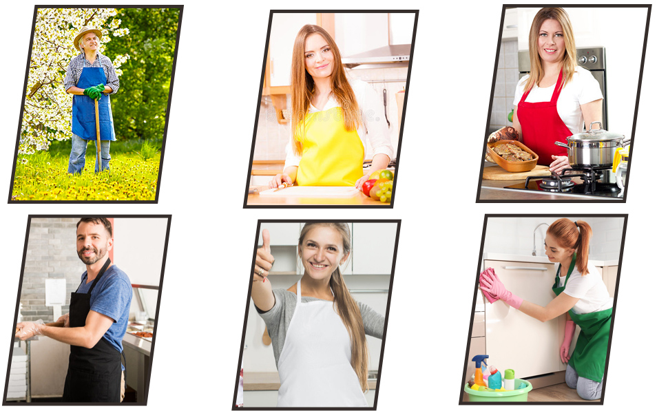 multifuns 12 pcs White Aprons Bulk Waterdrop Resistant for