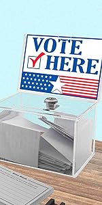 Marketing Holders Clear Locking Ballot Box with Header for 6 x 4 