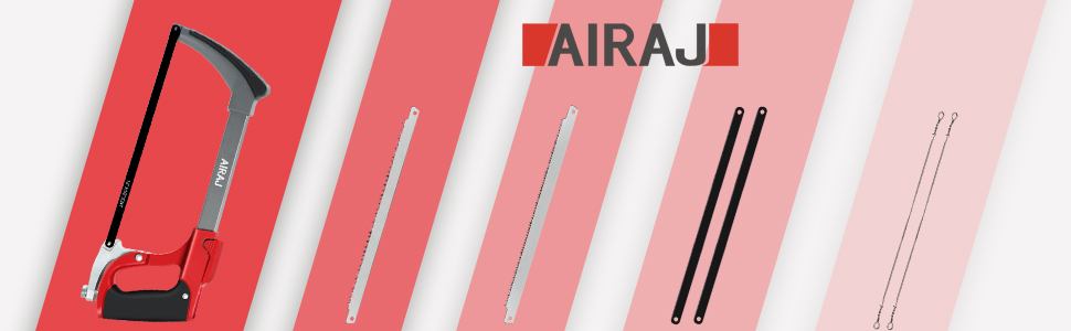 Scie à Métaux Multifonctionnelle Avec 6 Lames De Scie En Acier AIRAJ Scie à Métaux à Cadre Réglable Avec Lame Interchangeable Scie à Métaux Pour Couper Le Bois, L'acier, Les Tuyaux En PVC Et La Viande 15