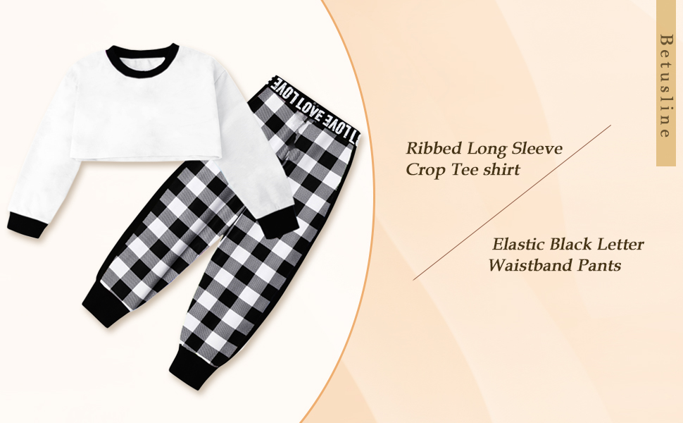 girl crop top and jogger pants