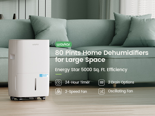 Waykar 80-Pints Home Dehumidifier