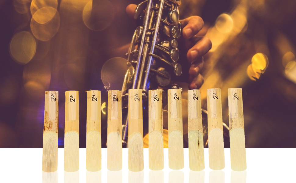 10Pcs Plastic Reeds 2.5, BFlat 2.5 Reed Repair Parts with