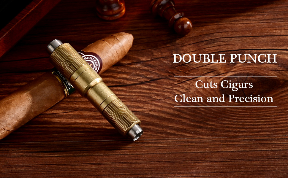 CIGARLOONG Cigar Punch Double Blade Sharp Size Drill Cigar Hole Opener