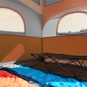 UNP Tents 6 Person Waterproof Windproof Easy Setup,Double Layer Family Camping Tent with 1 Mesh Door & 5 Large Mesh Windows -10'X9'X78in(H) 28 tents