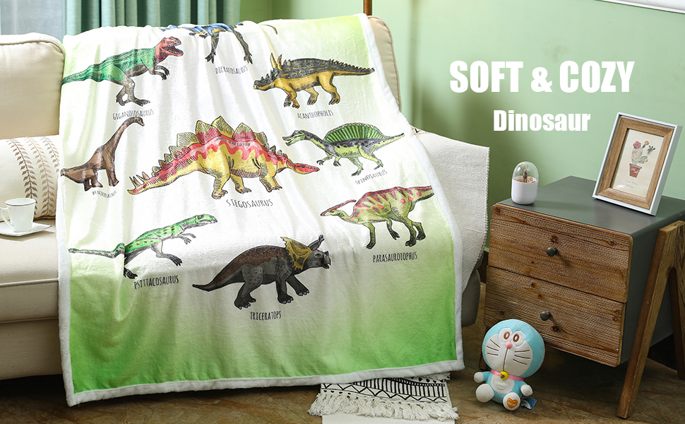 Chifave Dinosaur Throw Blanket, Dinosaur Blanket Plush