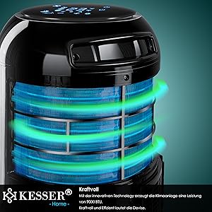 KESSER® Klimaanlage Mobil Schwarz - Kühlen, Luftentfeuchten, Lüften, Ventilator 9000 BTU/h, Klima, Fernbedienung und Tim E6aa755c Bcfa 4b6e 83e3 Eae1fb15b74a. CR0,0,3000,3000 PT0 SX300 V1