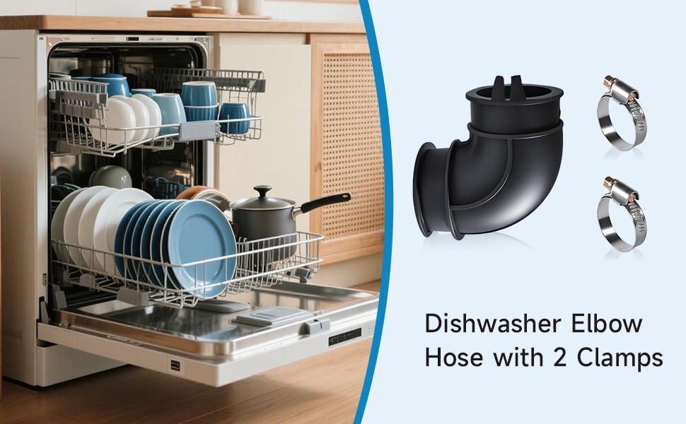 Dishwasher sump elbow hose with clamps dishwasher hose replacement