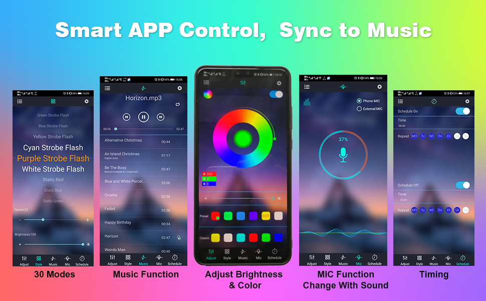 LED Strip Lights, 36m/120ft RGB Led Strip SMD 5050 LED Lights, App