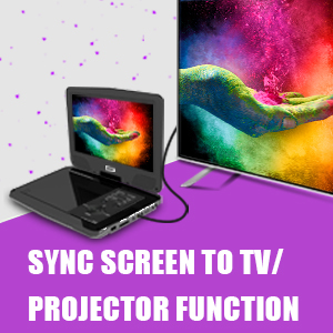 Sync your pictures or movies on large screens thanks to included AV cable & Remote Control