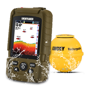 Amazon | LUCKYLAKER 防水 ワイヤレス 魚群探知機 ポータブル