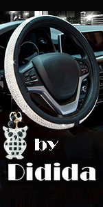 white steering wheel cover crystal diamond bling bling pu leather