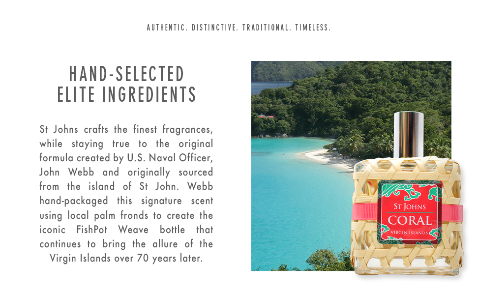 St Johns, Coral, Jasmine, Botanicals, Floral, Bay Rum, Perfume, Women