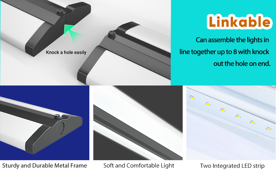 FAITHSAIL 8FT LED Shop Light, 110W LED Wraparound Ultra Slim Strip