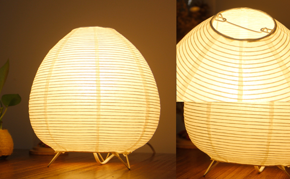 Bothyi Creative Paper Lantern Table Lamp Nightstand Bedside Lamp Paper Lampshade Desk Lamp