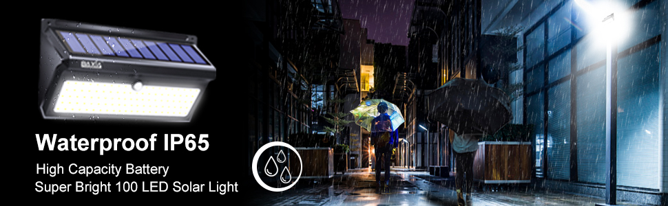 BAXIA SOLAR MOTION SENSOR LIGHTS OUTDOOR