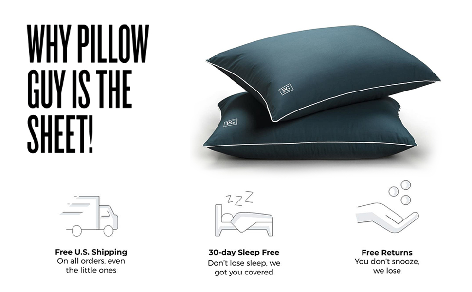 Pillow Guy Soft Density Stomach Sleeper, Down Alternative