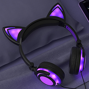 Glowing LED kids headphones