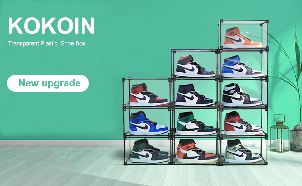 KOKOIN Side Open Transparent Plastic Storage Shoe