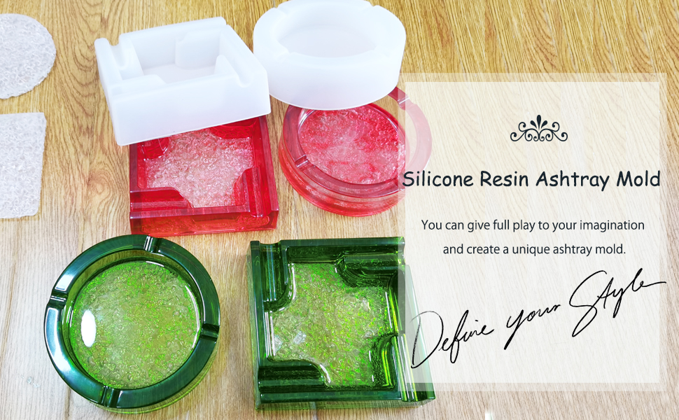 Leceha 2PCS Ashtray Mold for Resin Casting, Resin Ashtray