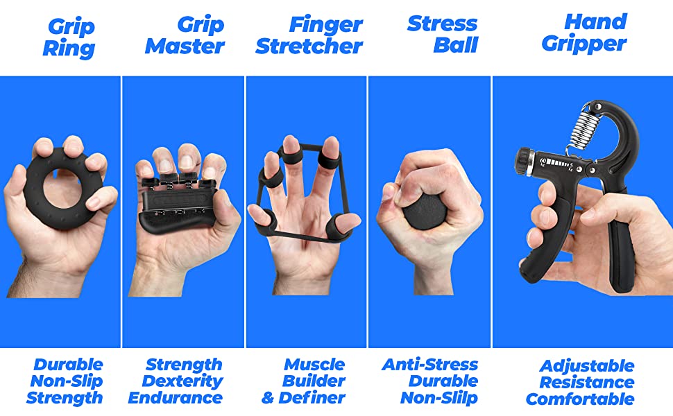 Grip Strength Trainer (Adjustable), Hand Grip Strengthener, Forearm