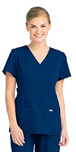model wearing Grey’s Anatomy Women’s Riley Top (4153)