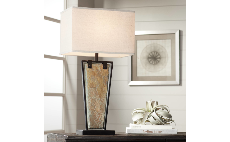 Franklin Iron Works Zion Rustic Farmhouse Table Lamp 30" Tall Natural