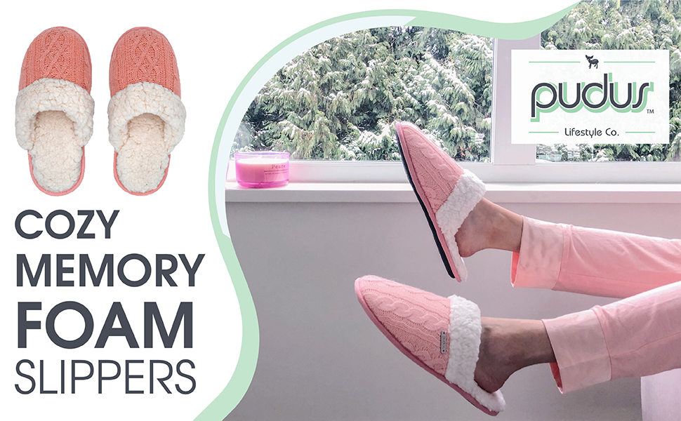 Pudus Women's Cozy House Slippers Memory with Foam ExtraPlush Max 76 OFF