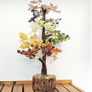 seven chakra m seal tree bonsai home office table decor feng shui