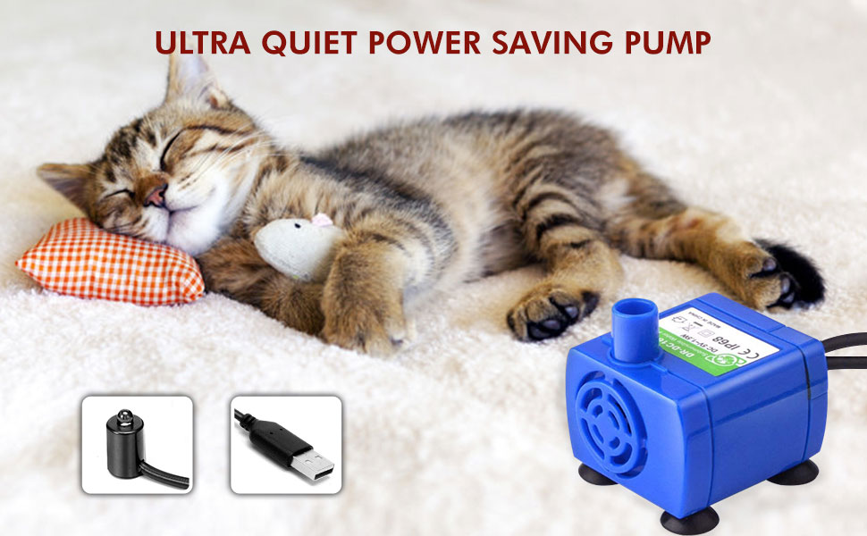 ADOV Cat Water Fountain for Drinking, USB Powered 2.4L Cat Water