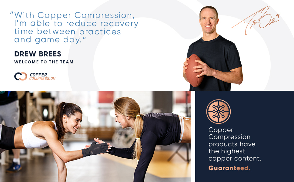 Drew Brees and Copper Compression Arthritis Gloves