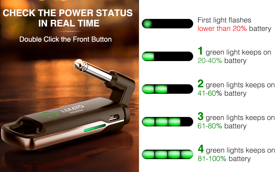 Wireless Guitar System,LEKATO Wireless Guitar Transmitter Receiver with