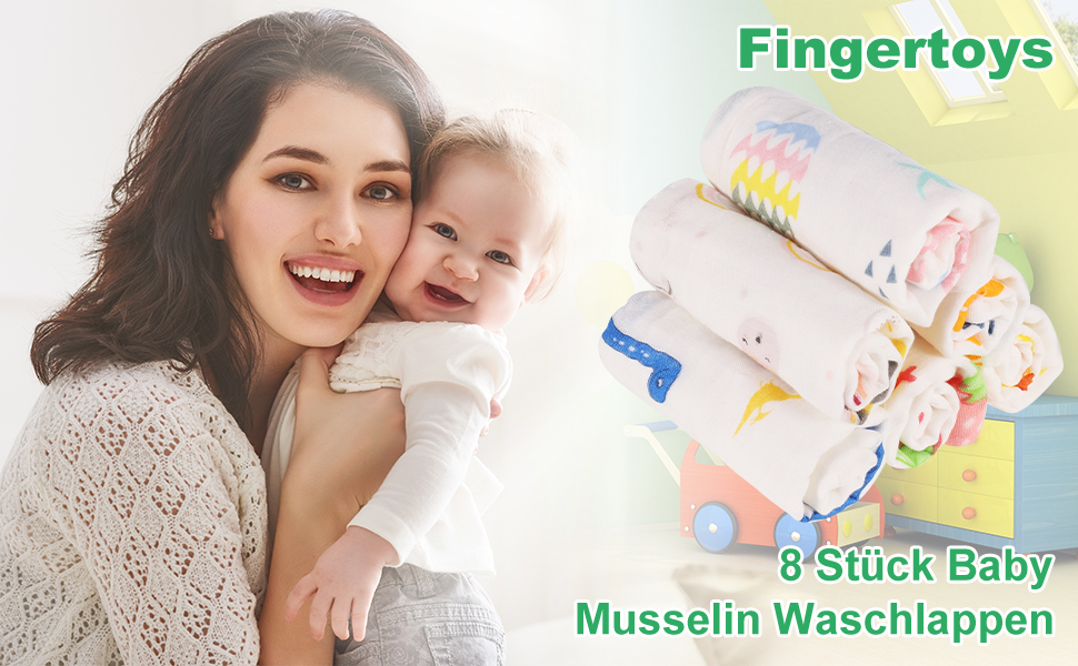 Baby Musselin Waschlappen