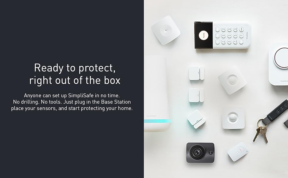 simplisafe, keyfob, sensors, kit, security system, key fob, arm, disarm, panic button