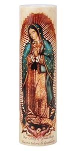 candle flameless white pillar candles glass religious votive in tall jesus sacred heart battery