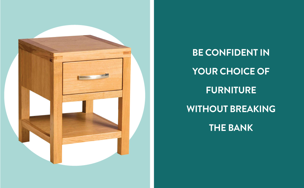 Abbey Light Oak Side Lamp Table with Storage Drawer Roseland