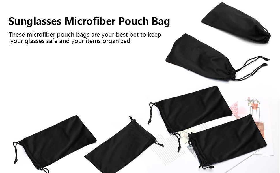 Groupcow 6pcs Eyeglasses Sunglasses Microfiber Pouch Bag