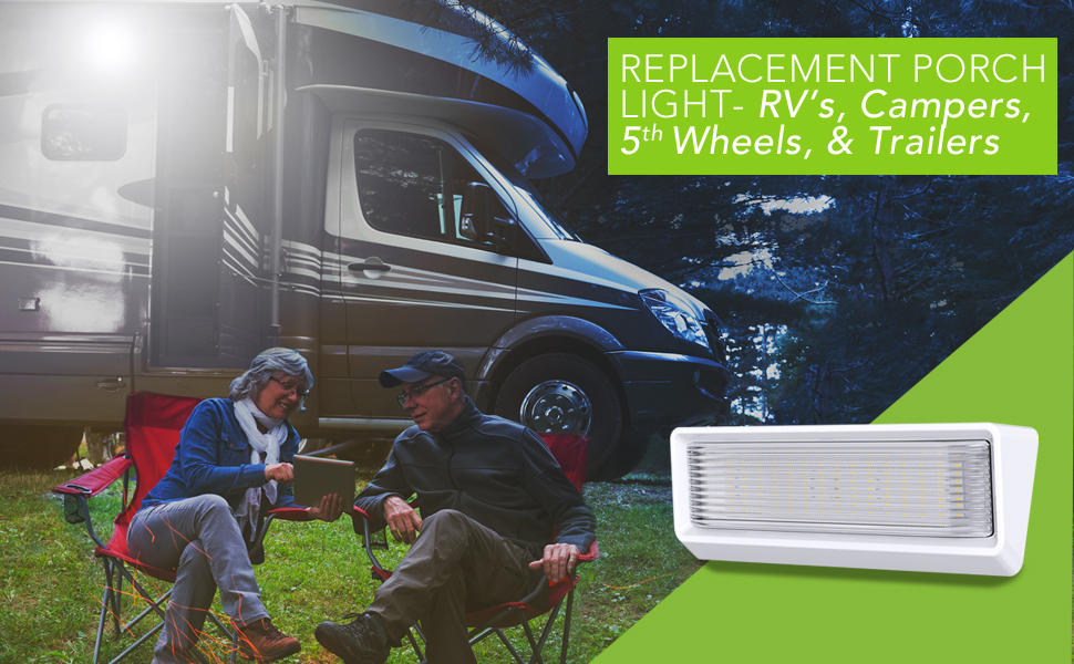 Leisure LED 2 Pack RV Exterior Porch Utility Light XL 12v