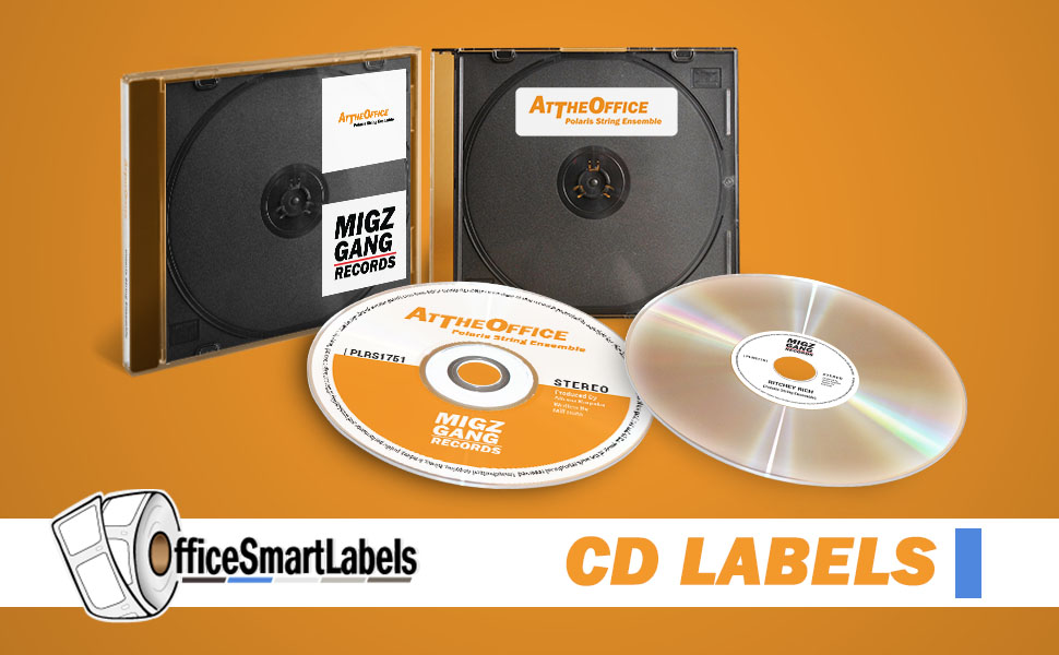 Compatible DISC CD DVD Labels with Spine Labels for Laser
