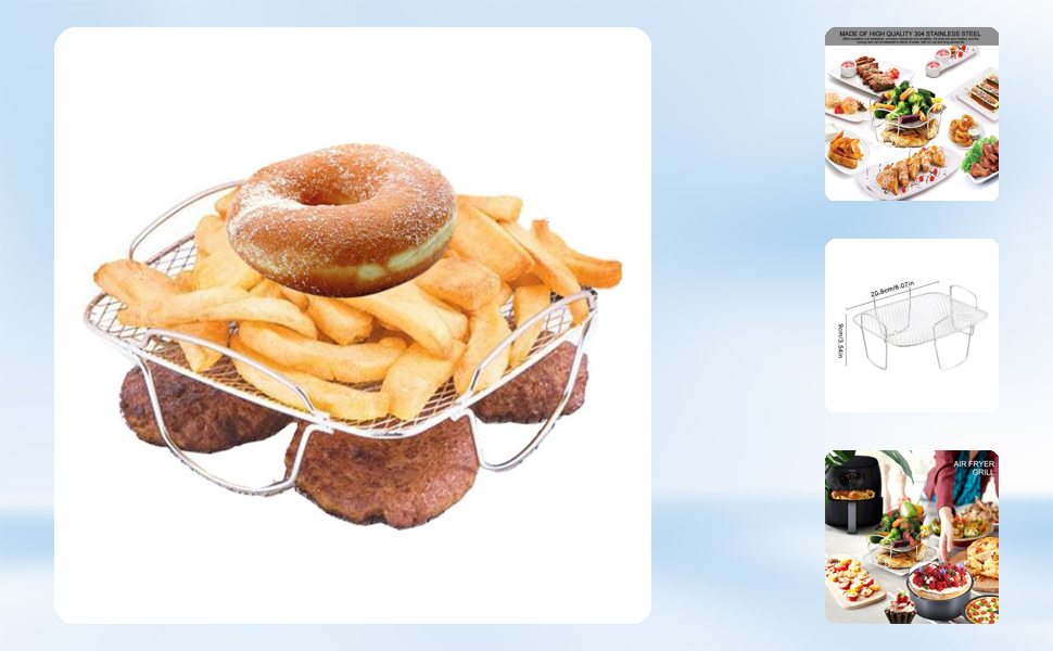 調理器具 riche store Amazon.com: BYKITCHEN 8 inch Square Air Fryer Rack, 3pcs